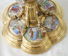 Solid silver gilt antique French Marian Gothic Chalice.